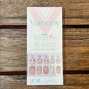 Vamony Pink Press On Nails for Mom & Kids New